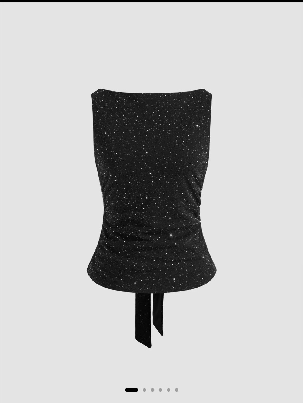 Black Sparkle Tie-Back Women's Top